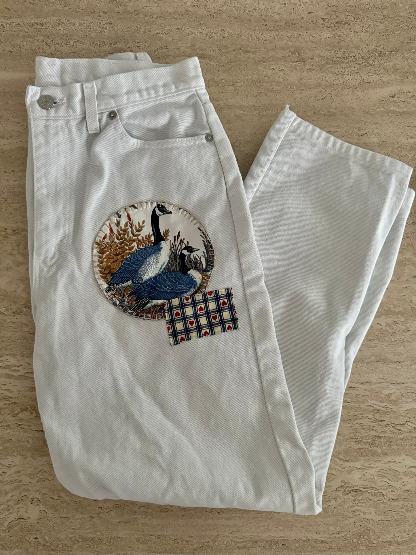 Patchwork White Denim