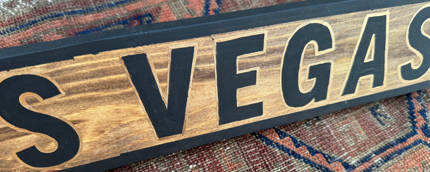 Las Vegas Wooden Sign