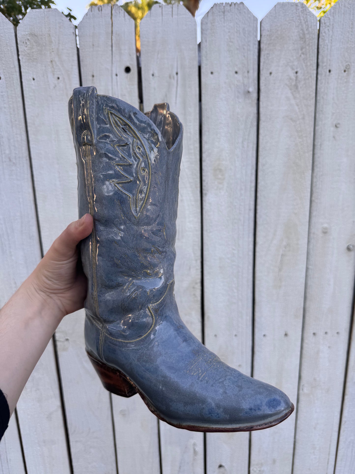 Cowboy Boot Vase