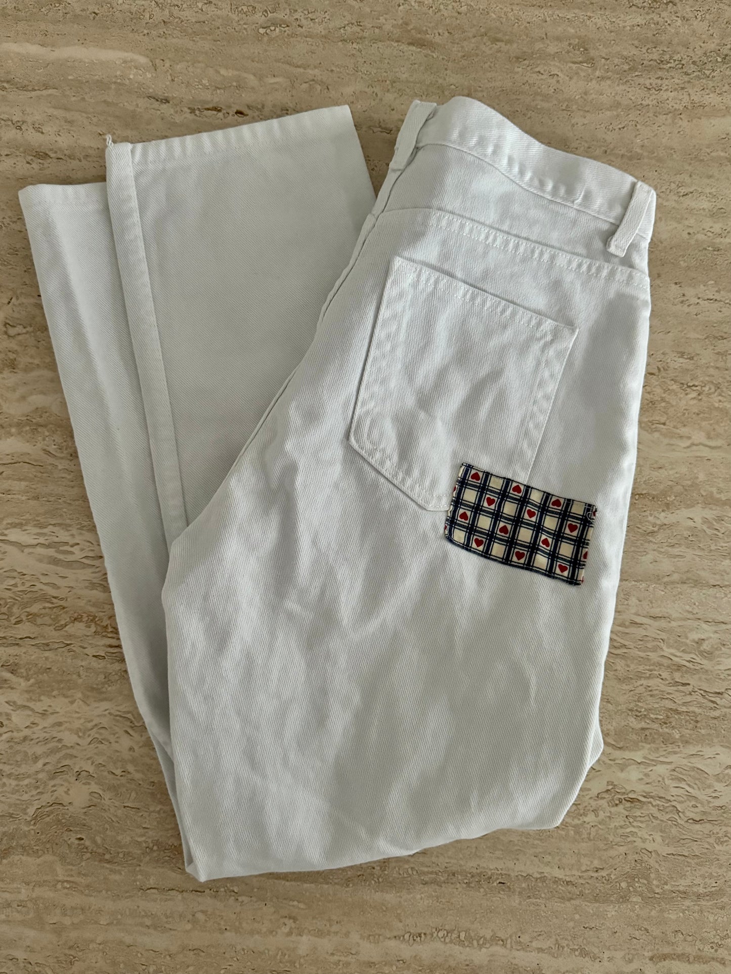 Patchwork White Denim