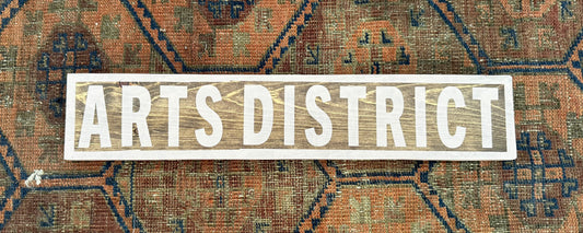 Wooden Arts District Sign