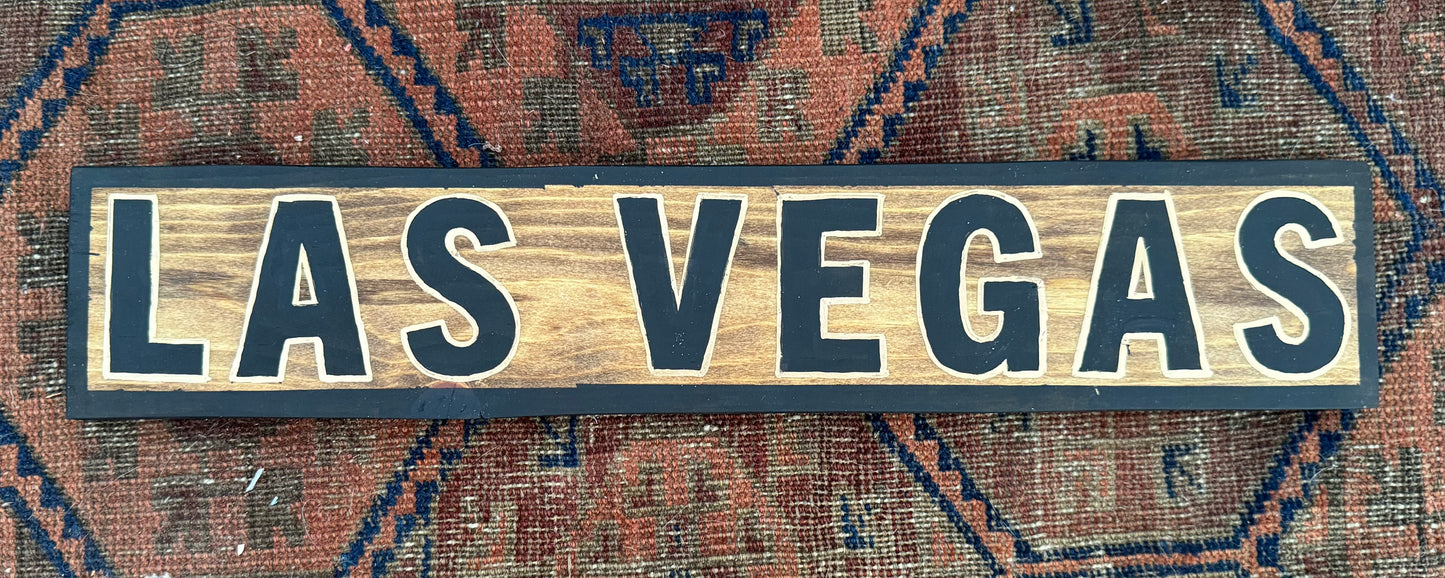 Las Vegas Wooden Sign